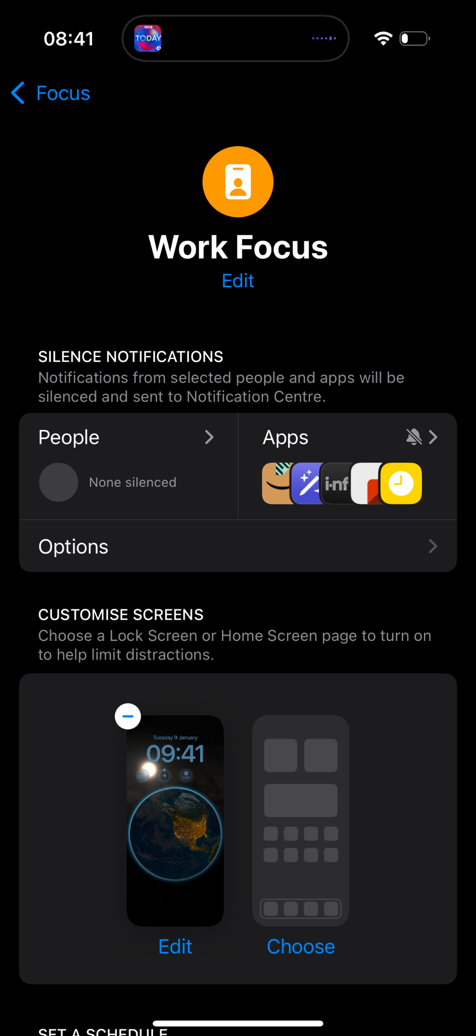 iPhone-Einstellungen für den Fokus Arbeit