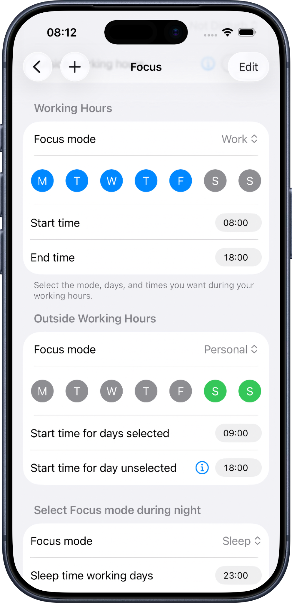 Smart Focus working days and schedule configuration